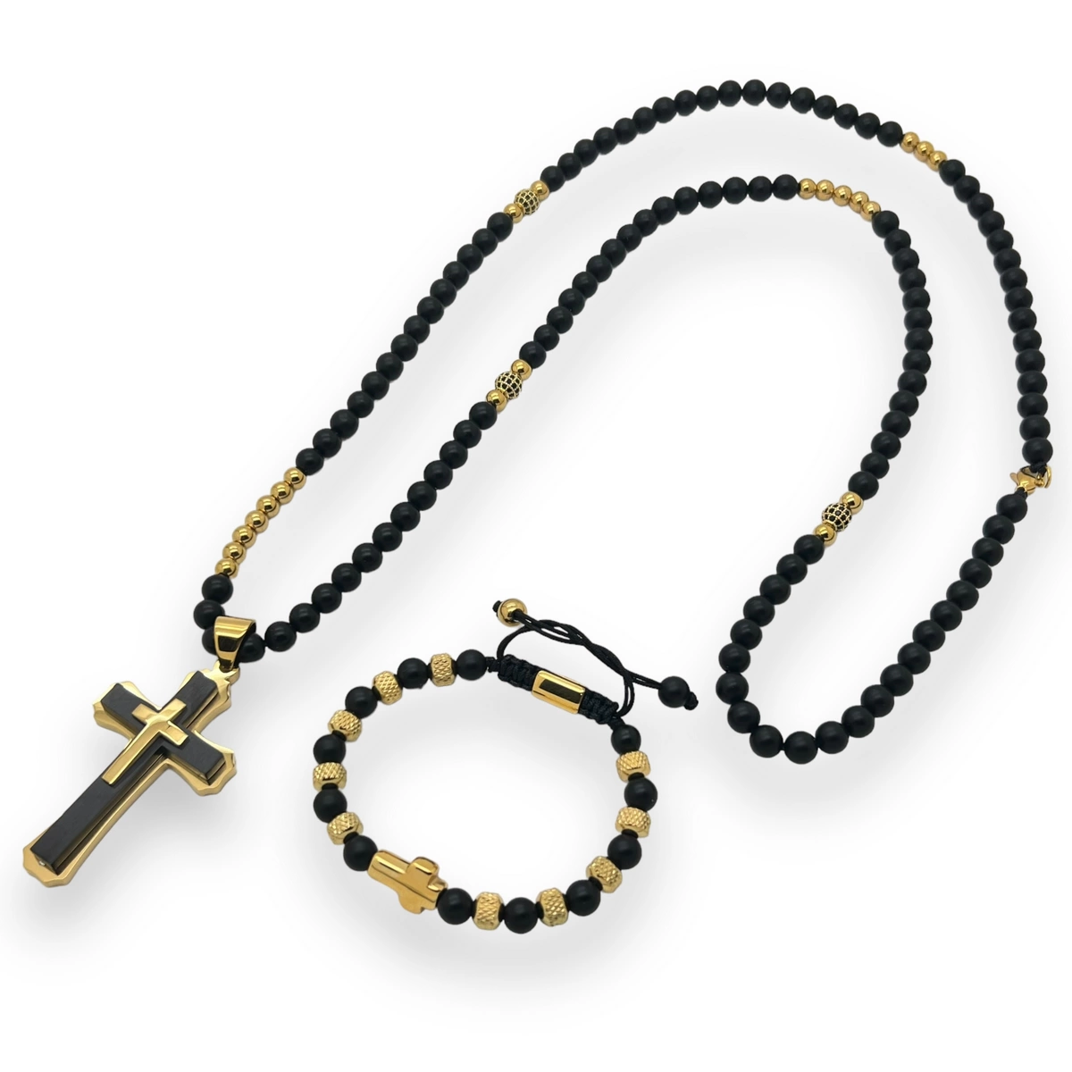 Set Lant-Bratara Rosary Cross Sapphire [1]