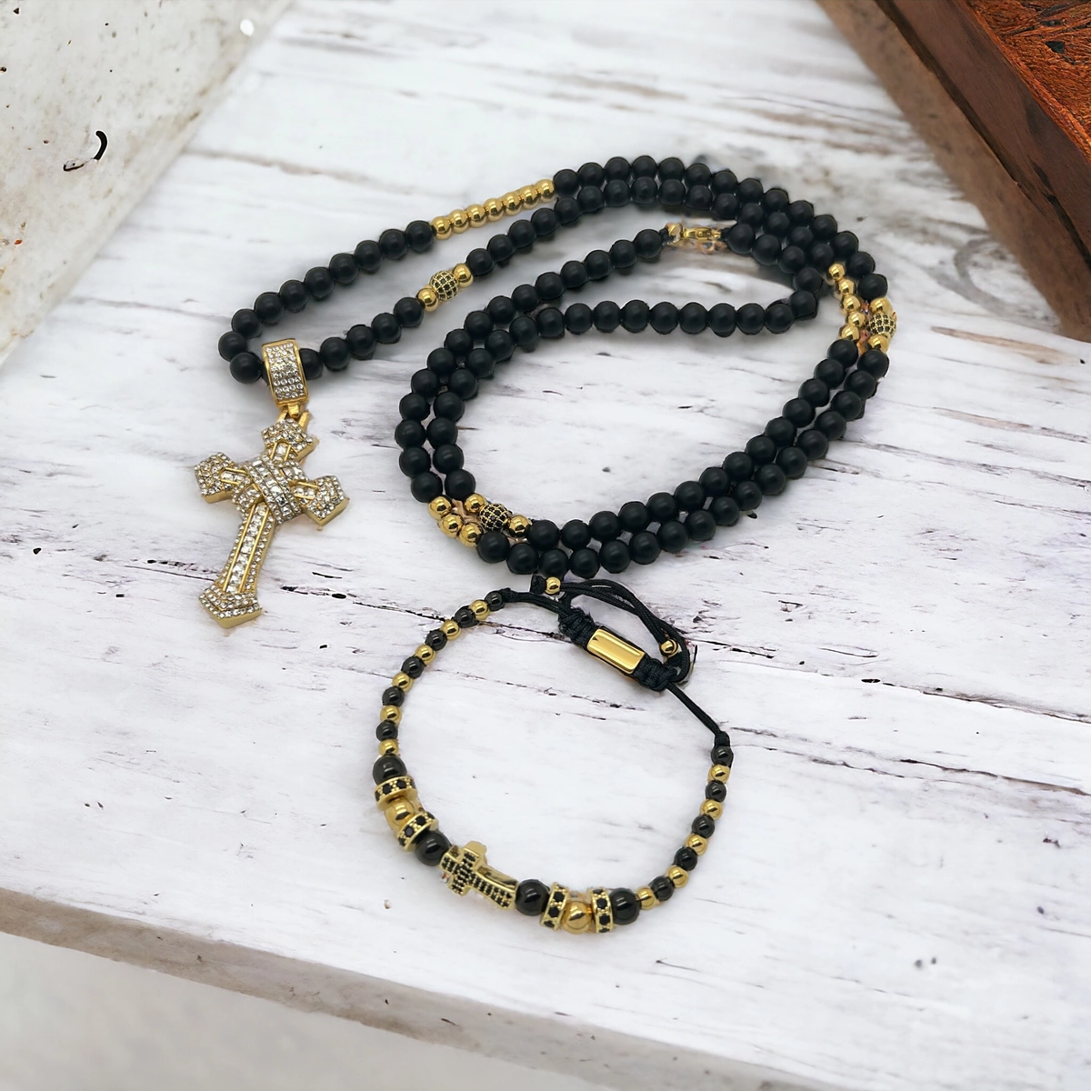 Set Lant-Bratara Rosary Diamonds Cross Epic [3]