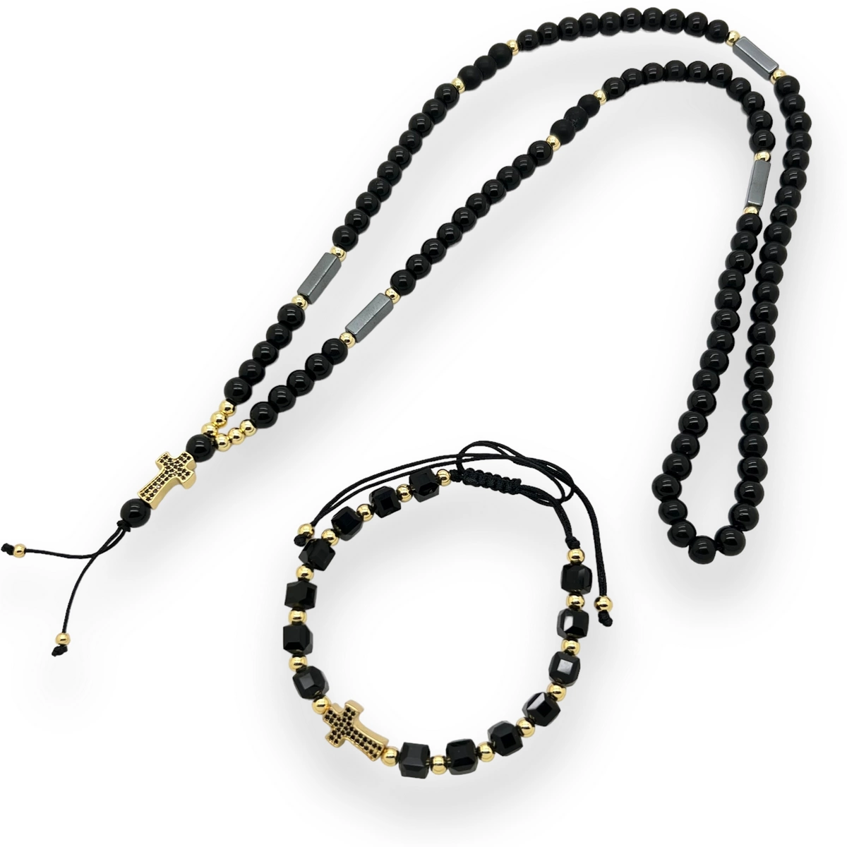 Set-Lant Bratara Rosary Luxury Cruce [1]