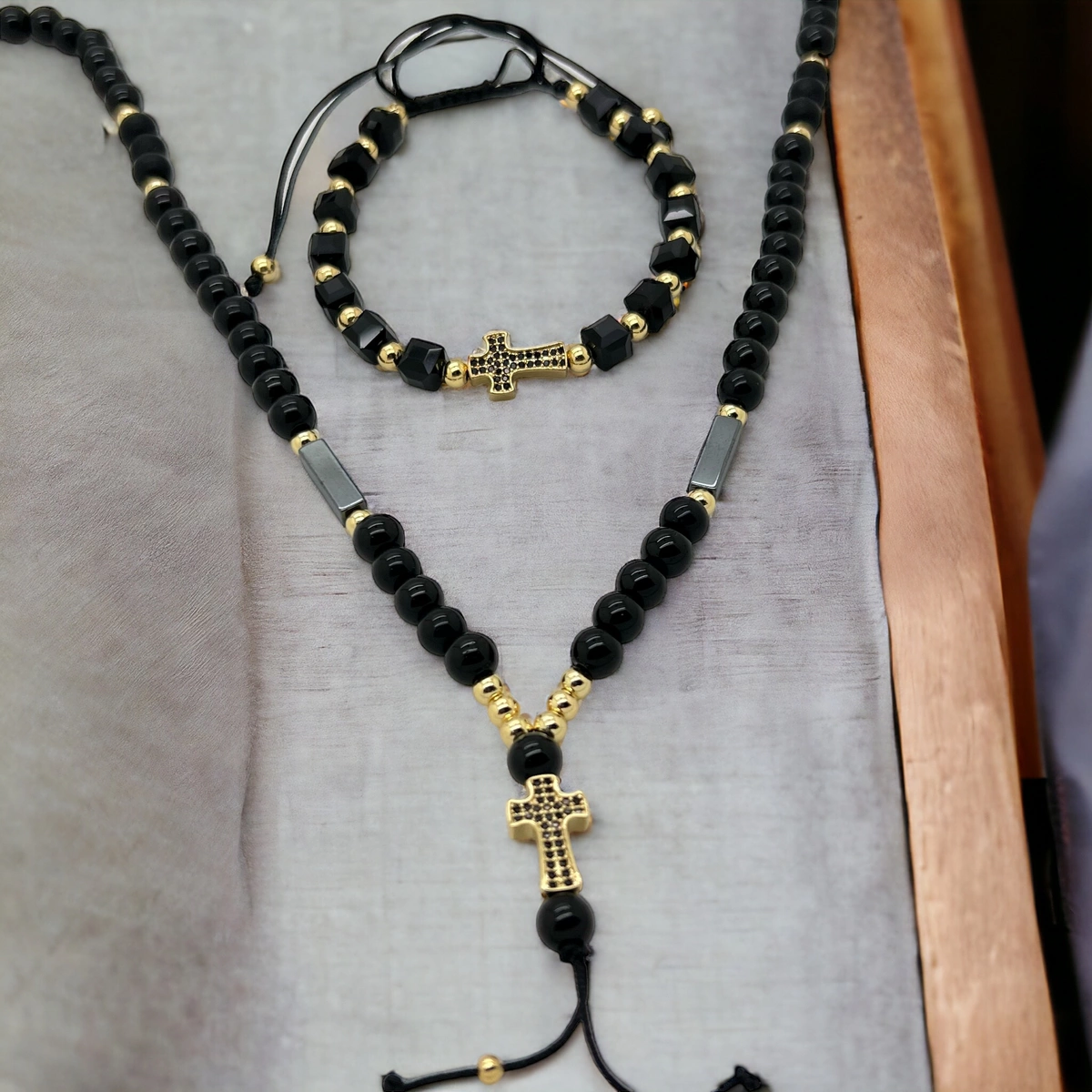Set-Lant Bratara Rosary Luxury Cruce [2]