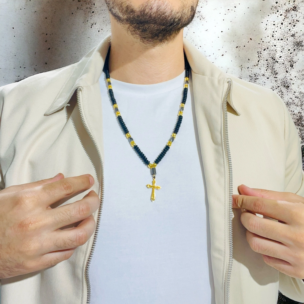 Set Lant-Bratara Rozariu Cruce GoldBalck [3]