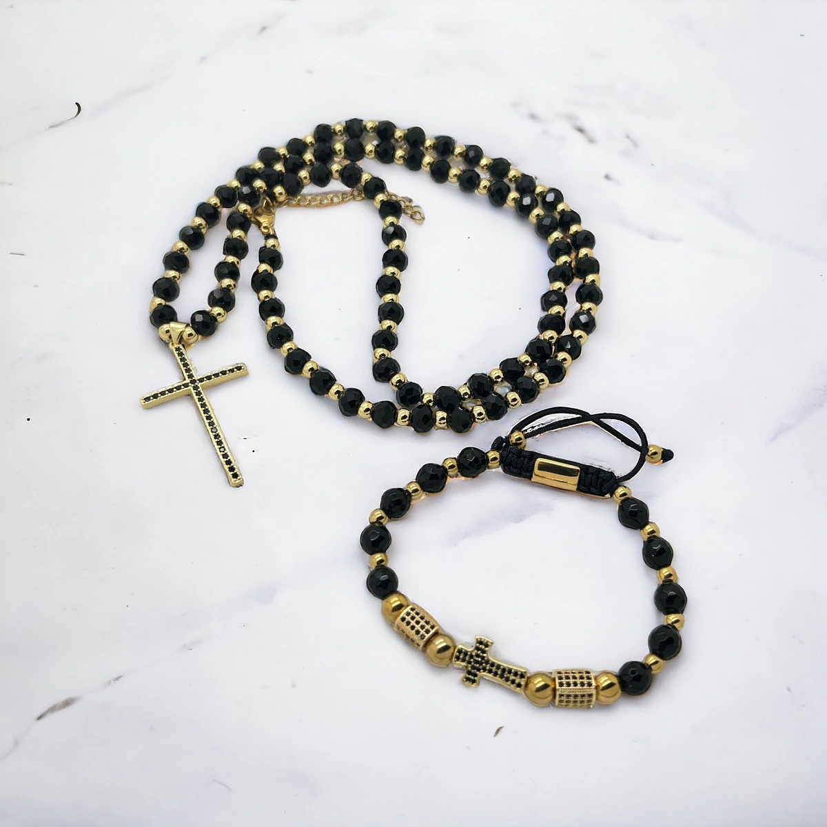 Set Lant-Bratara Slim Cross Rosary Epic [3]