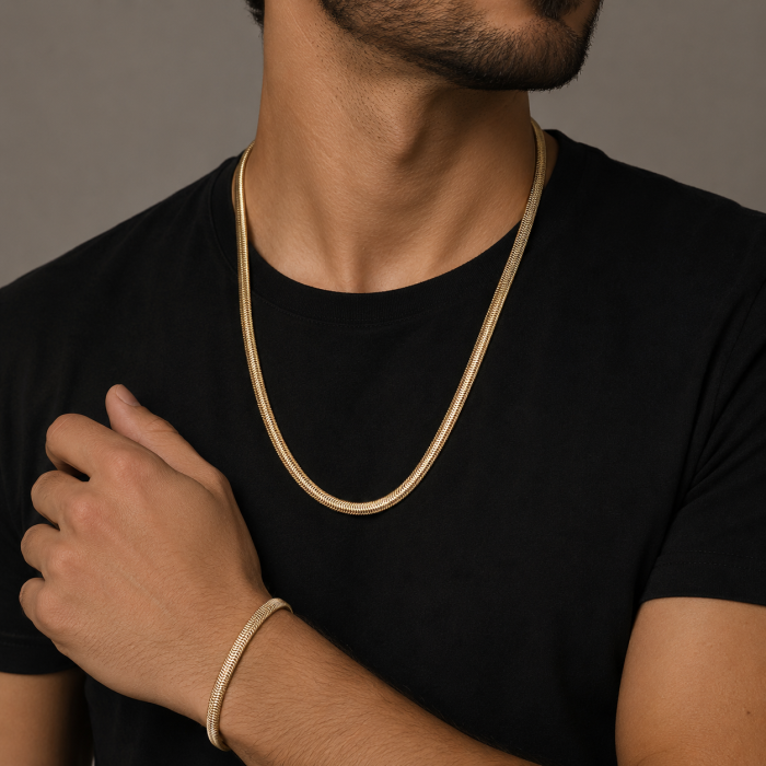 Set Lant-Bratara Snake Gold Plated 14K [2]