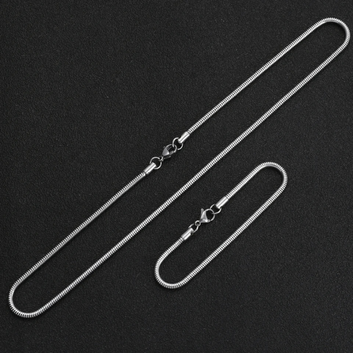 Set Lant-Bratara Snake Steel 3 MM [3]