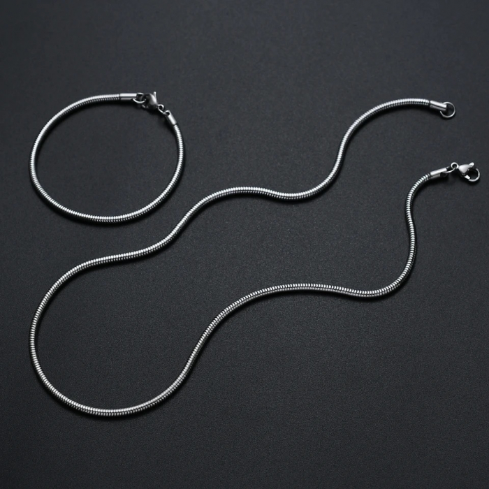 Set Lant-Bratara Snake Steel 3 MM [2]