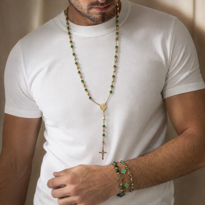 Set Lant-Bratari Rosary Gold-Green Royal [2]