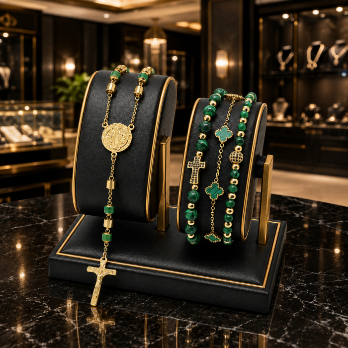 Set Lant-Bratari Rosary Gold-Green Royal [3]