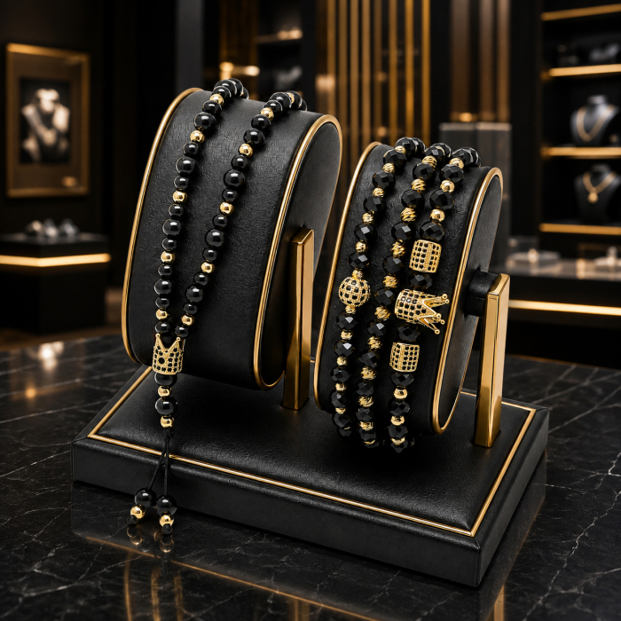 Set Lant-Bratari Rosary GoldBlack Crown [3]
