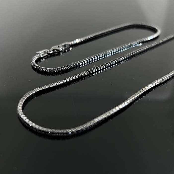 Set Tennis Argint 925 Full Black Diamonds [3]