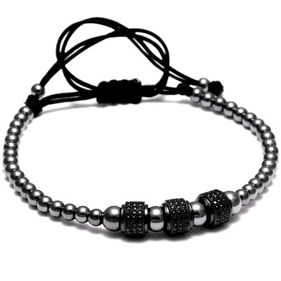 BRATARI LUXURY - All Black Brooks Men Zircon Bracelet