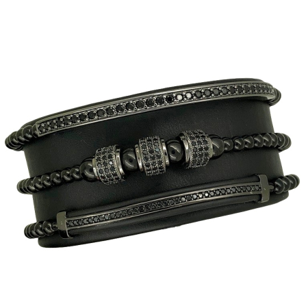 BRATARI BARBATI - All Black Set 3 Brooks Bracelets