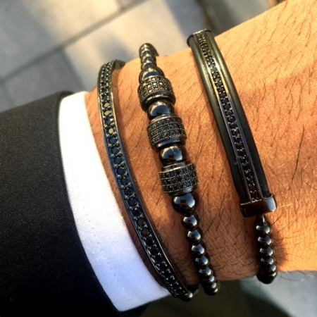 All Black Set 3 Brooks Bracelets [1]