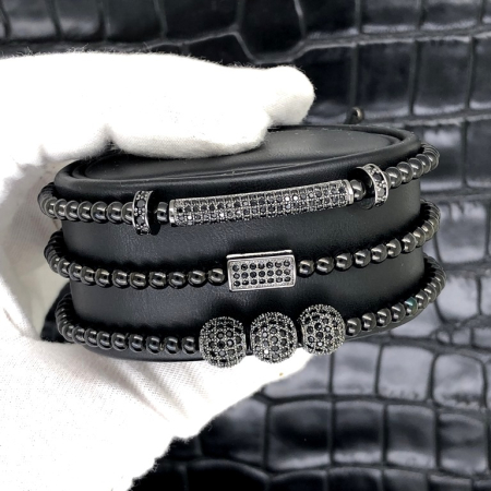 All Black Set 3 Brooks Zircon Bracelets [1]