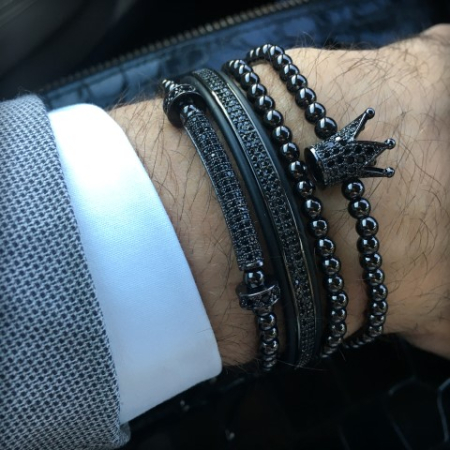 All Black Set 4 Brooks Bracelets [1]