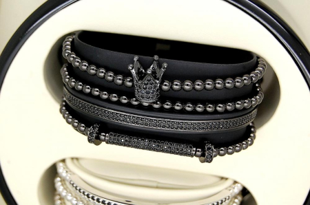 All Black Set 4 Brooks Bracelets [3]