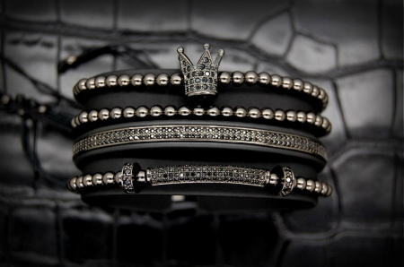 All Black Set 4 Brooks Bracelets [2]