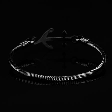 Black Nautical Men Bangle [2]