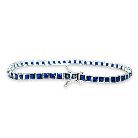 BRATARI ARGINT - Bratara Argint 925 Blue Zircon Tennis 3MM