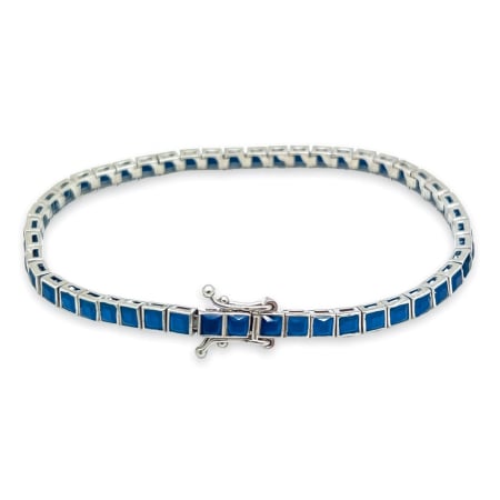 BRATARI ARGINT - Bratara Argint 925 Blue Zircon Tennis 3MM
