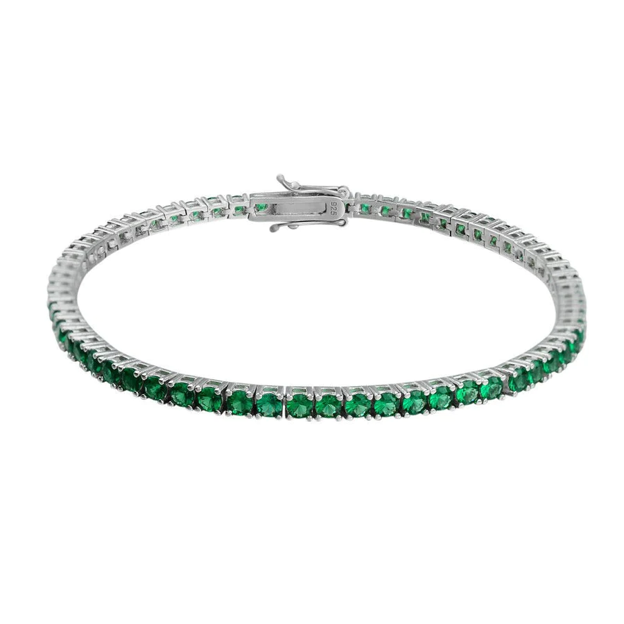 COLECTIE ARGINT - Bratara Argint 925 Green Zircon Tennis