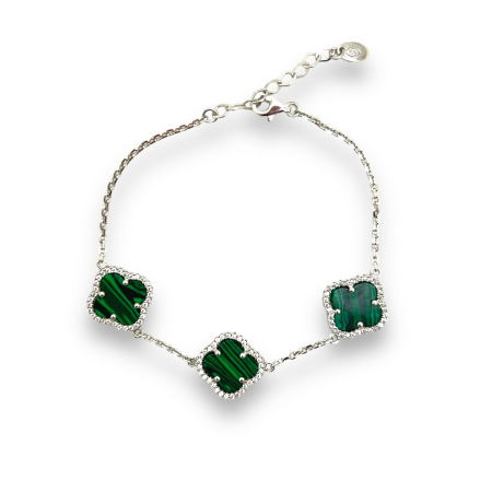 Bratara Argint 925 Malachite Flower [0]
