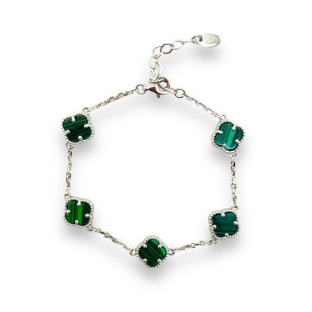 Bratara Argint 925 Malachite Flower [0]