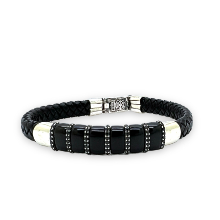 Bratara Argint 925 Si Piele Naturala [0]