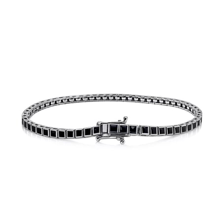 BRATARI ARGINT - Bratara Argint 925 Tennis Black Zircon 2.5MM