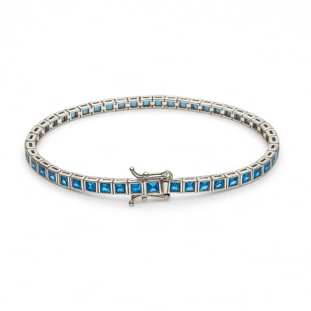 COLECTIE ARGINT - Bratara Argint 925 Tennis Blue Diamond 3MM