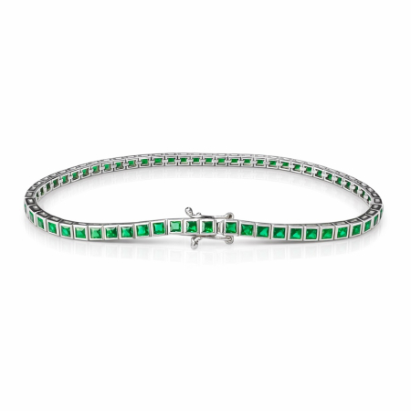 BRATARI ARGINT - Bratara Argint 925 Tennis Green Zircon 2.5MM