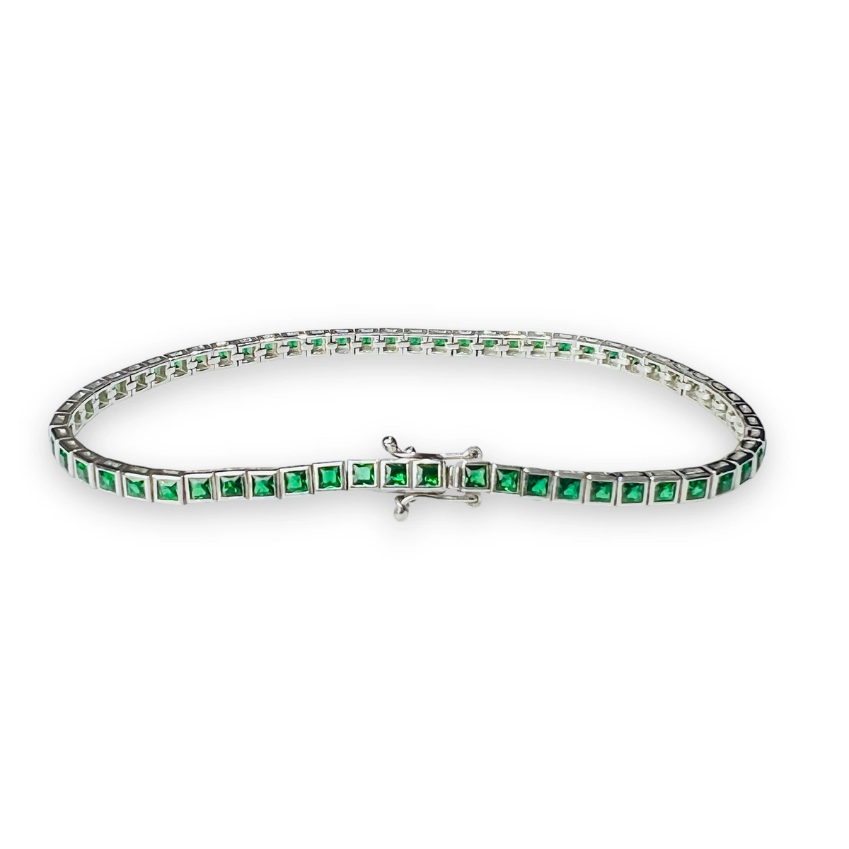 COLECTIE ARGINT - Bratara Argint 925 Tennis Green Zircon 2.5MM
