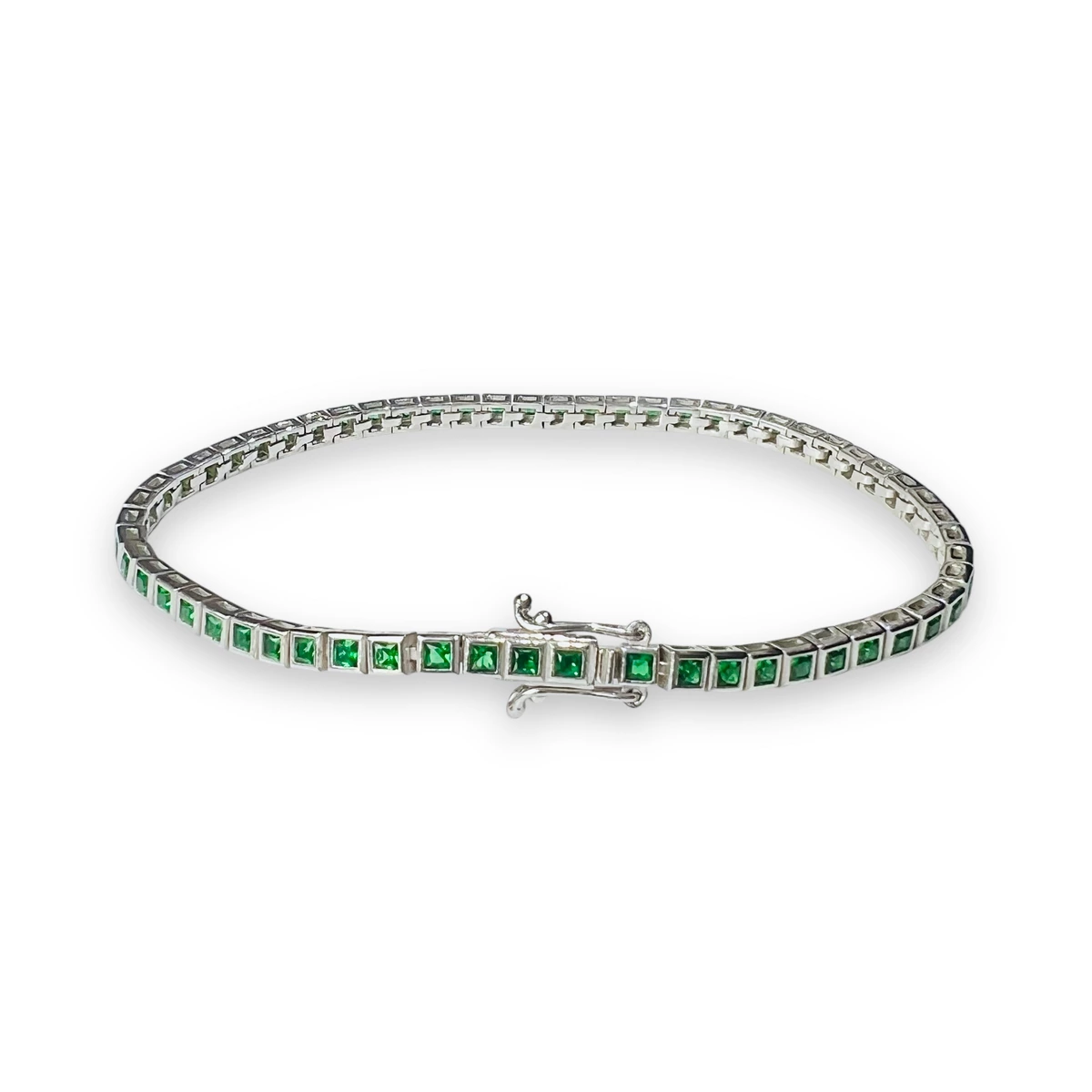 COLECTIE ARGINT - Bratara Argint 925 Tennis Green Zircon 3.5MM