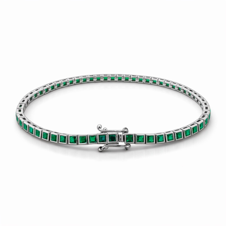 BRATARI ARGINT - Bratara Argint 925 Tennis Green Zircon 3MM