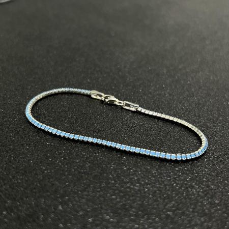 Bratara Argint 925 Tennis Pietre Turcoaz 17 CM [1]