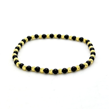 Bratara Argint Brooks GoldBlack Beads [0]
