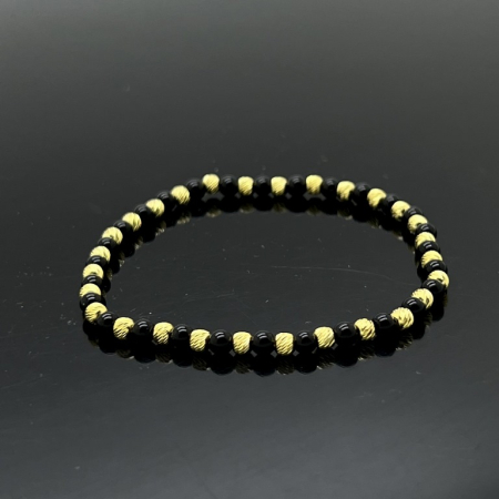 Bratara Argint Brooks GoldBlack Beads [1]