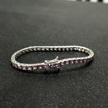 Bratara Argint Brooks Tennis Cristale Zirconiu Roz [1]