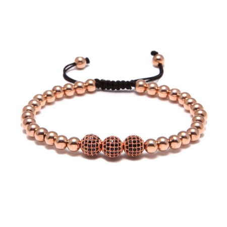 BRATARI LUXURY - Bratara Brooks 3 Moon Black Zircon  GOLD