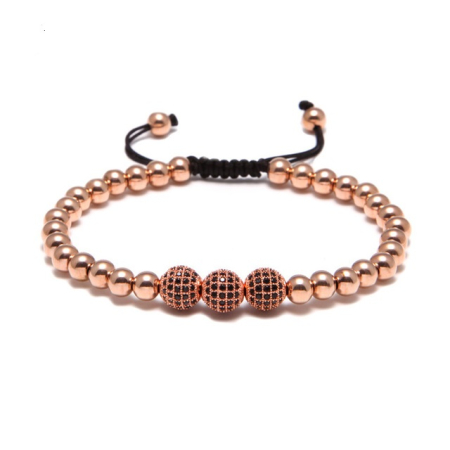 BRATARI LUXURY - Bratara Brooks 3 Rose Zircon Spherique