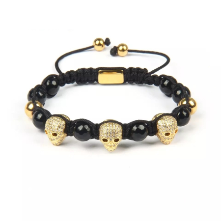 PROMOTII - Bratara Brooks 3 Zircon Gold Skull