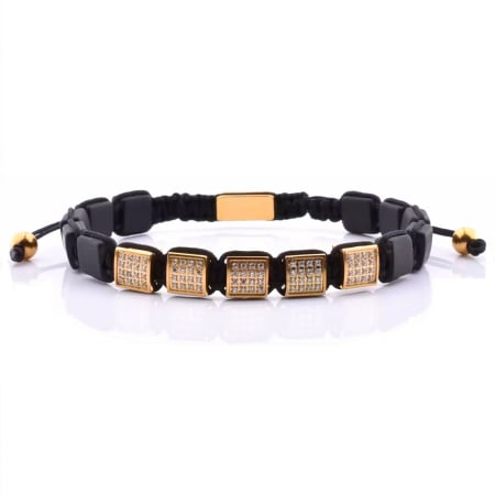 BRATARI LUXURY - Bratara Brooks 5 Gold Zircon Faces