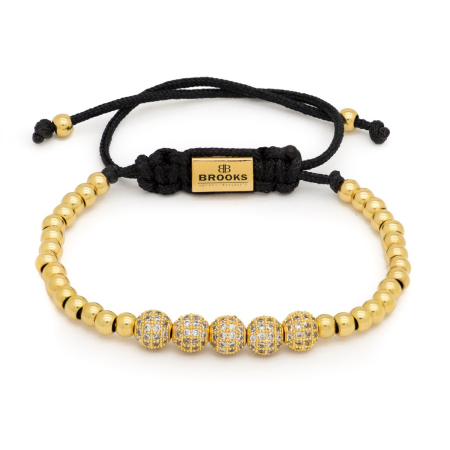 BRATARI LUXURY - Bratara Brooks 5 White Zircon Spherik GOLD