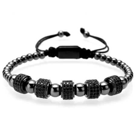 BRATARI LUXURY - Bratara Brooks All Black 5 Cilinder Zircon