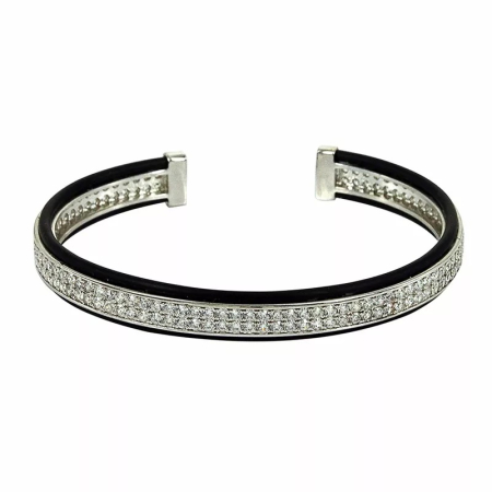 Bratara Brooks Bangle Louviere Zircon SILVER [1]