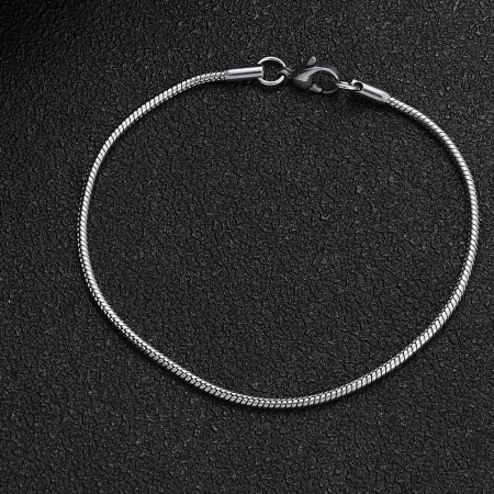 Bratara Brooks Silver Snake Round [1]