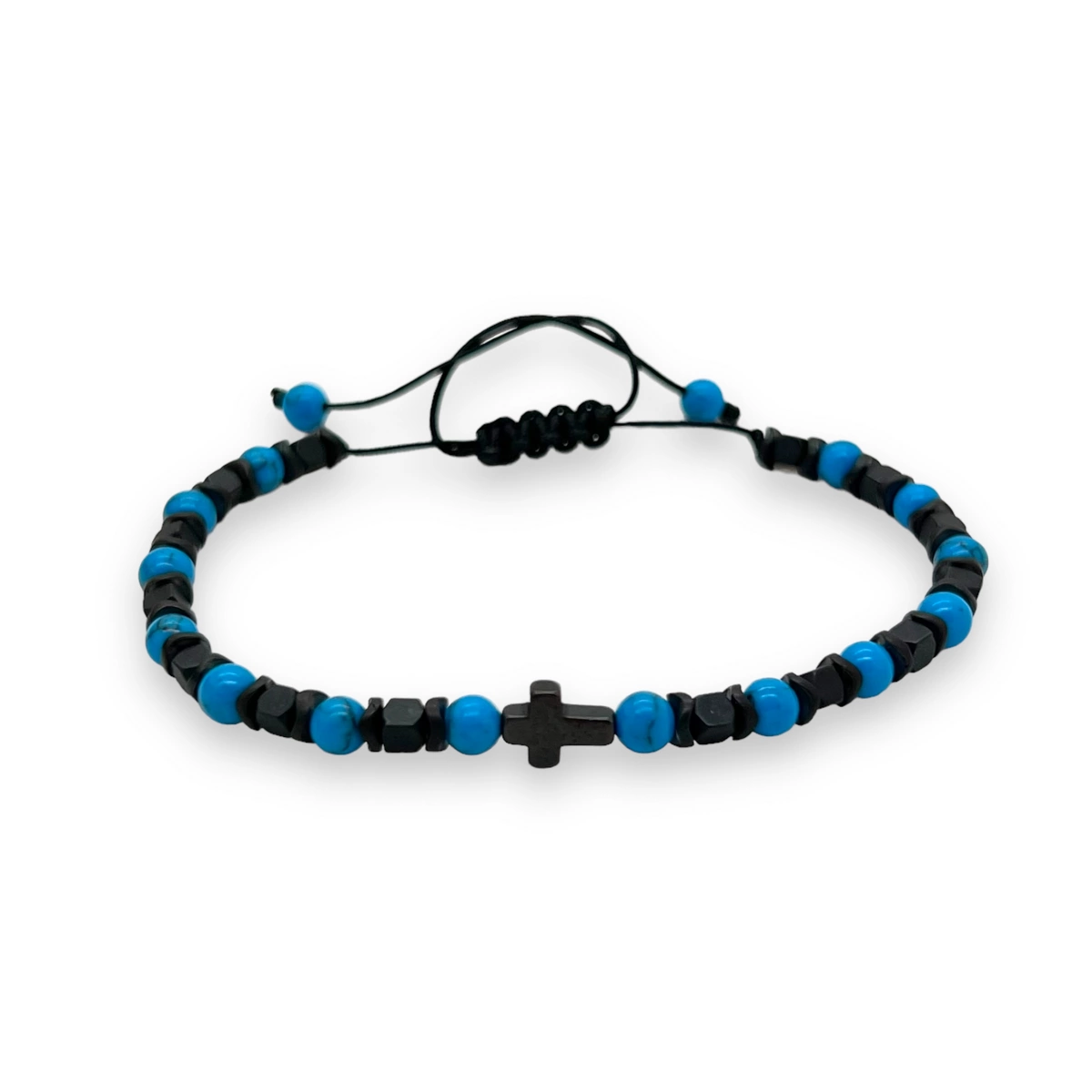 BRATARI PIETRE NATURALE - Bratara Brooks Black Blue Cross