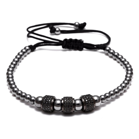 BRATARI LUXURY - Bratara Brooks Black Cilinder