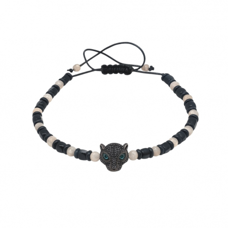 BRATARI PIETRE NATURALE - Bratara Brooks Black Gatopardo