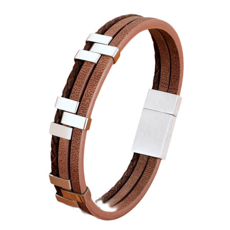 BRATARI PIELE - Bratara Brooks Black Leather Exquisite