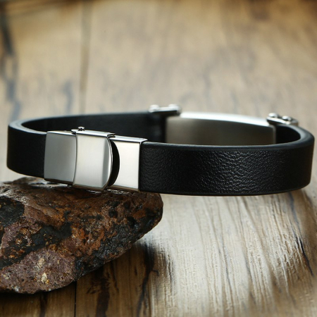 Bratara Brooks Black Leather Urban Design 20 CM [3]